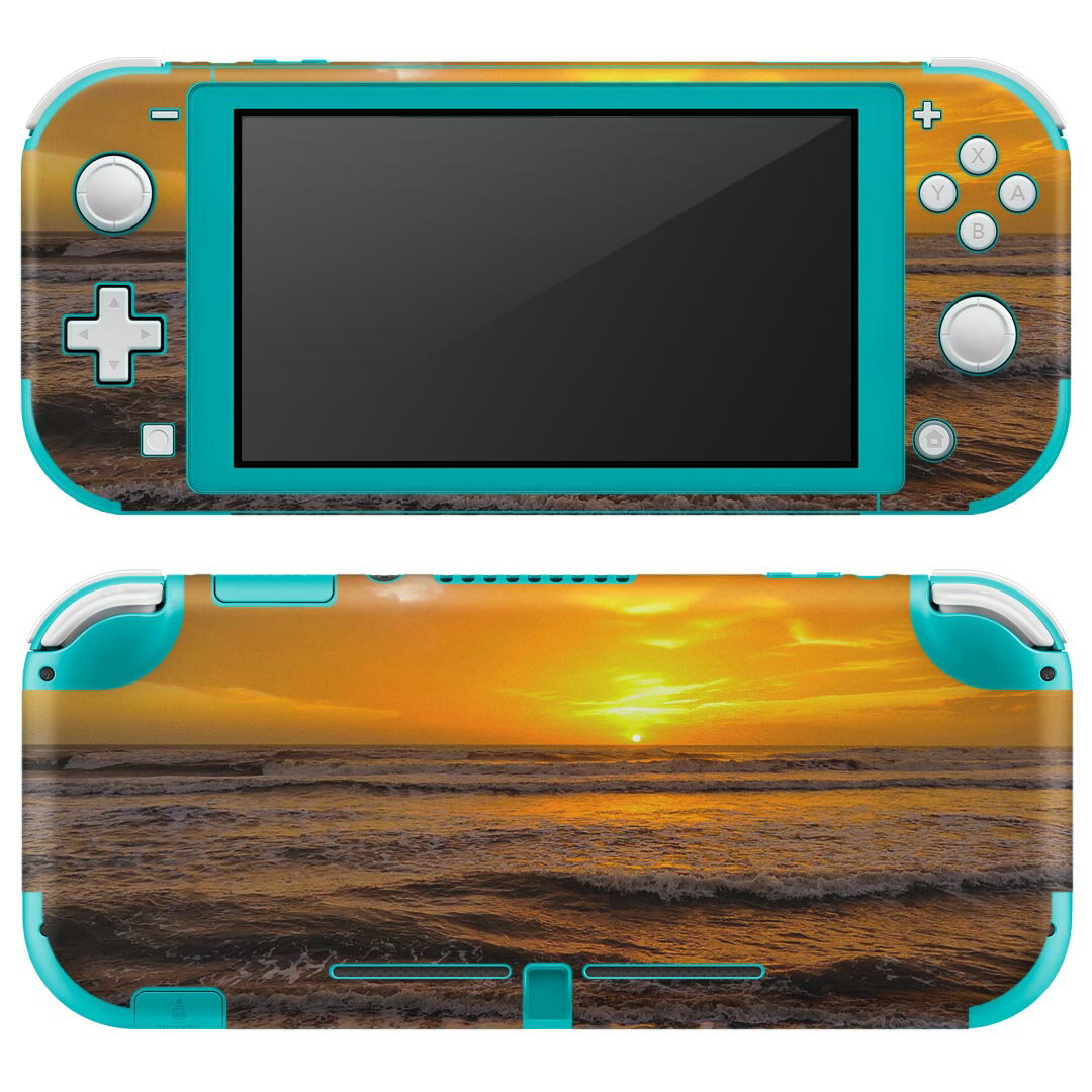igsticker Nintendo Switch Lite 専用 デザインスキンシール 全面 ニンテンドー スイッチ ライト 専用 ゲーム機 カバー アクセサリー フィルム ステッカー エアフリー 023862 夕日 海 景色