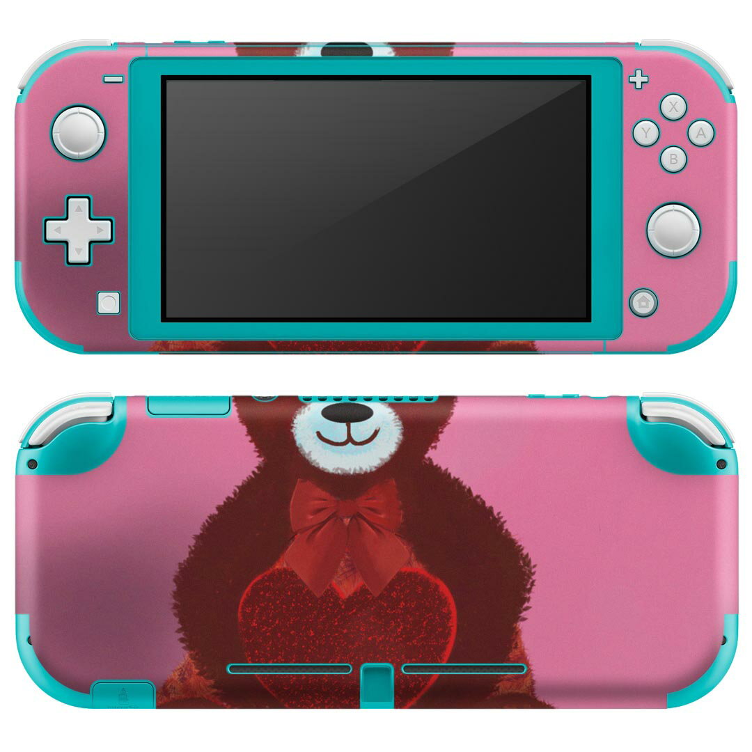igsticker Nintendo Switch Lite 専用 デザインスキンシール 全面 ニンテンドー スイッチ ライト 専用 ゲーム機 カバー アクセサリー フィルム ステッカー エアフリー 023877 くま ティディベア