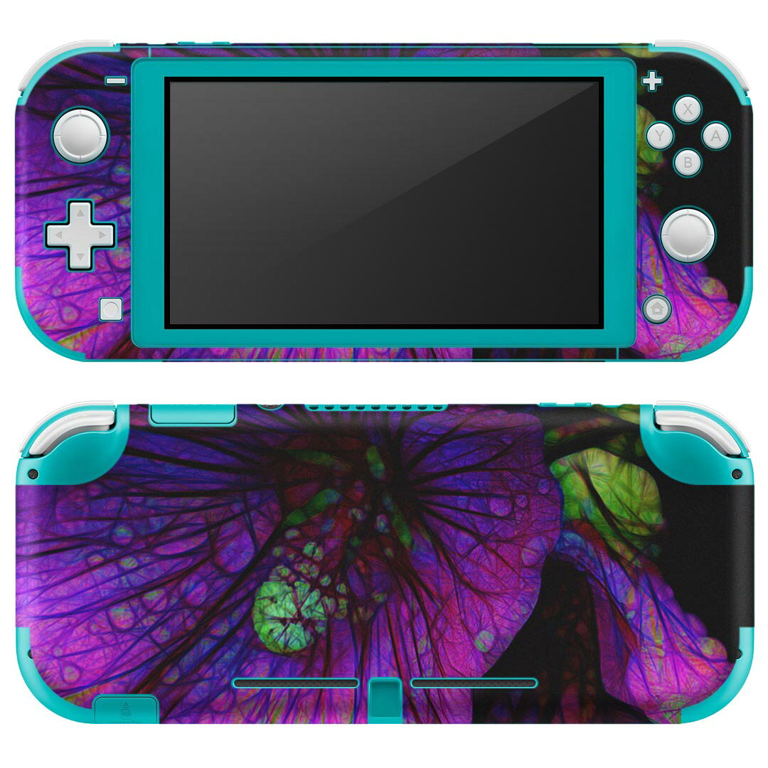 製品名 Nintendo Switch Lite専用 デザインスキンシール セット内容 Nintendo Switch Lite本体用スキンシール（裏表）各1枚 ※液晶側シールは2パーツに分かれていますニンテンドースイッチライト専用です。据え置き機のSwitch本体やJoyコンには対応していません。 商品特徴 3M社製の再剥離性シートを素材に採用し、細かな位置調整がしやすく貼り直しが容易です。また、エアフリーでもありますので気泡が簡単に逃げるので、キレイに貼ることができます。専用の業務プリンターを使い、商品画像と遜色のない美しい印刷仕上がり。 注意事項 画像はサンプルですので、ご覧の環境によっては多少色味に違いを感じる場合がございます。 イメージと違った、モニターと色味が異なるという理由での交換や返金はご対応出来かねます。スキンシールのみの販売で、ニンテンドースイッチ本体などは付属しません。シワができた場合、ドライヤーなどで軽く温め、外側に向けてシワを伸ばすように貼ってください。初回貼付時の位置調整や貼り直しは可能ですが、しっかりと押し付けて接着させた後の再剥離、再利用は保証しておりません。また接着部に油分や汚れが付着しますと角の部分は剥がれやすくなりますので、貼付時はあまり触れないようにご注意ください。無地のセミグロスシートにデザインをプリントした商品で、デコなどの加工はございません。 凹凸や光沢があるように見えたり布地や金属を素材にしたように見える商品もありますが、デザインの図版によるものです。印刷時に微妙な画像のズレが生じる場合がございます。ご注文後に1点1点制作する受注生産品の為、不良品以外のご返品や交換は固くお断りします。 商品発送 完全受注生産のハンドメイド商品となりますので、既製品と比べて発送までお時間を頂いています。 基本的に決済確認後2?3営業日、最大で10営業日での発送となります。繁忙期や休業日明けの場合はさらに時間がかかる場合があります。 その際には別途メールにてご連絡致します。メール便の場合、発送日から到着までに2?4日ほどかかる場合が多く、紛失などの保障もご対応できかねます。あらかじめご了承下さい。