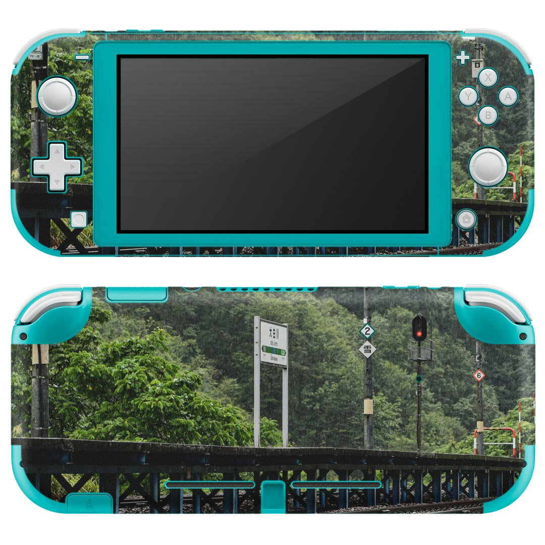 igsticker Nintendo Switch Lite 専用 デザインスキンシール 全面 ニンテンドー スイッチ ライト 専用 ゲーム機 カバー アクセサリー フィルム ステッカー エアフリー 023881 線路　電車