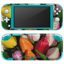 igsticker Nintendo Switch Lite 専用 デザインスキンシール 全面 ニンテンドー スイッチ ライト 専用 ゲーム機 カバー アクセサリー フィルム ステッカー エアフリー 023917 花 フラワー チューリップ