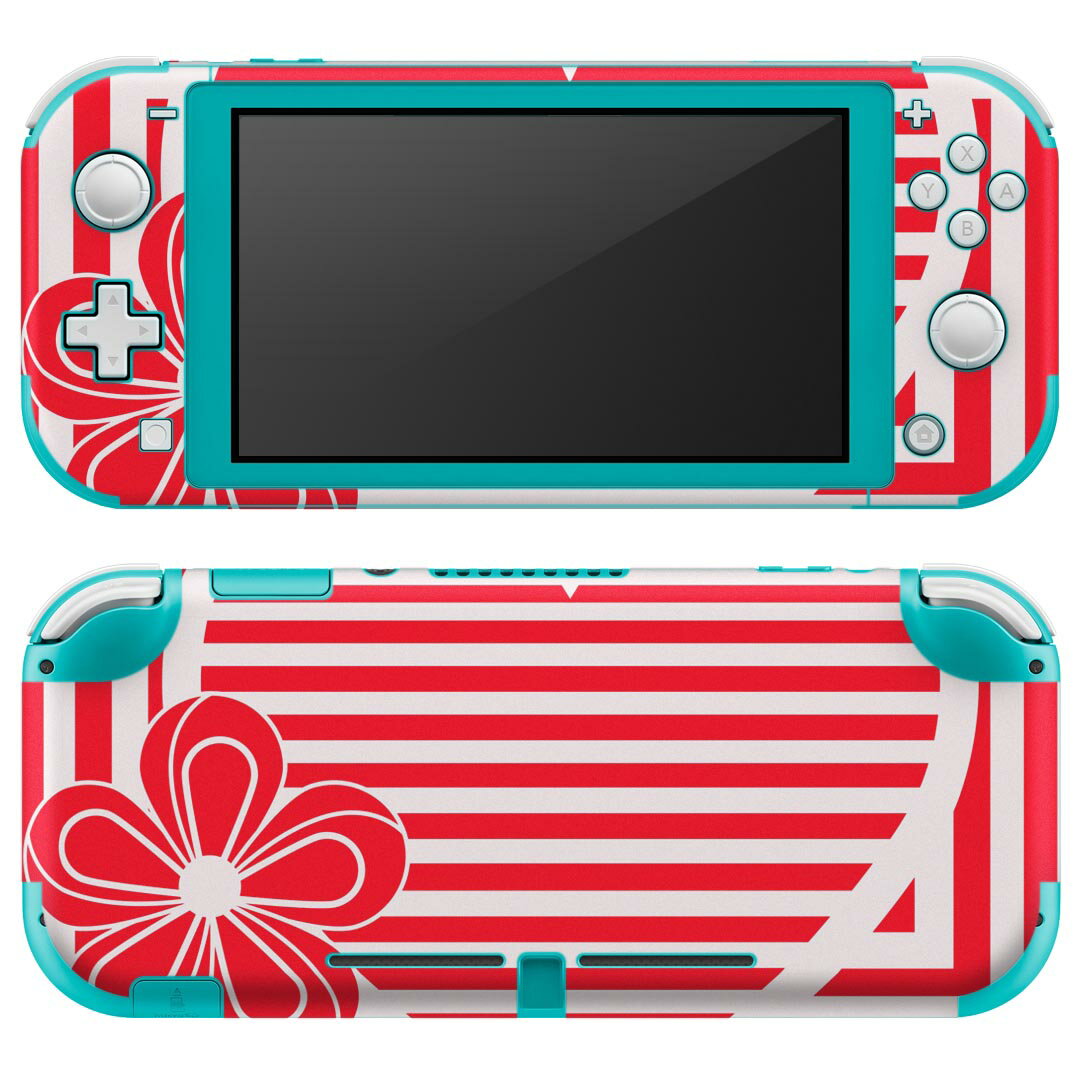 igsticker Nintendo Switch Lite 専用 デザインスキンシール 全面 ニンテンドー スイッチ ライト 専用 ゲーム機 カバー アクセサリー フィルム ステッカー エアフリー 023930 ハート　赤白