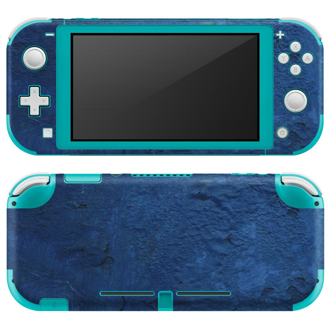 igsticker Nintendo Switch Lite 専用 デザインスキンシール 全面 ニンテンドー スイッチ ライト 専用 ゲーム機 カバー アクセサリー フィルム ステッカー エアフリー 023944 青 漆喰
