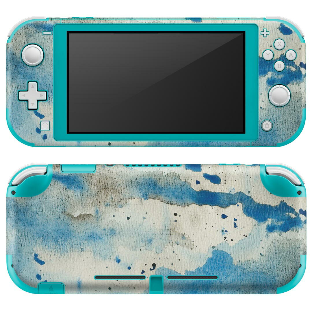 igsticker Nintendo Switch Lite 専用 デザインスキンシール 全面 ニンテンドー スイッチ ライト 専用 ゲーム機 カバー アクセサリー フィルム ステッカー エアフリー 023949 ペイント 青