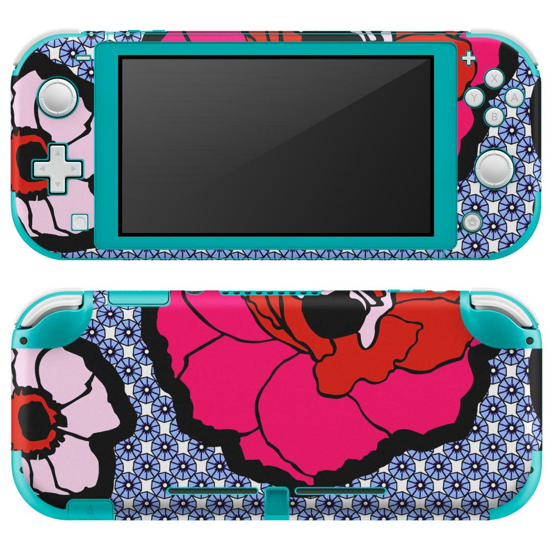igsticker Nintendo Switch Lite 専用 デザインスキンシール 全面 ニンテンドー スイッチ ライト 専用 ゲーム機 カバー アクセサリー フィルム ステッカー エアフリー 023960 花　フラワー　ドット