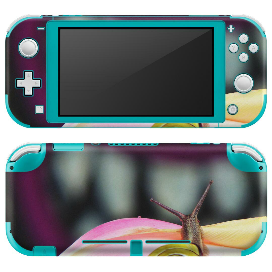 igsticker Nintendo Switch Lite 専用 デザインスキンシール 全面 ニンテンドー スイッチ ライト 専用 ゲーム機 カバー アクセサリー フィルム ステッカー エアフリー 023988 かたつむり 花 フラワー