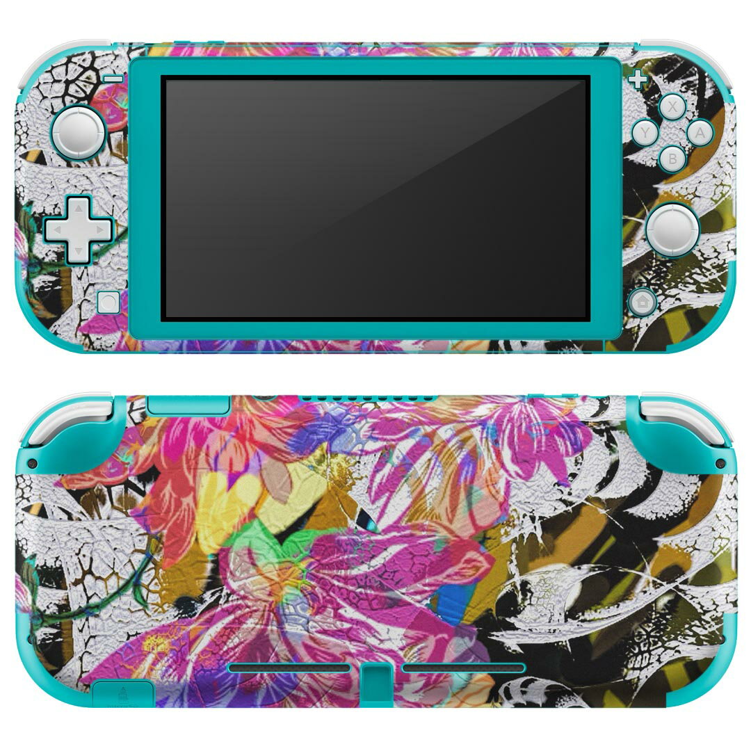 igsticker Nintendo Switch Lite 専用 デザインスキンシール 全面 ニンテンドー スイッチ ライト 専用 ゲーム機 カバー アクセサリー フィルム ステッカー エアフリー 024000 花　模様　柄