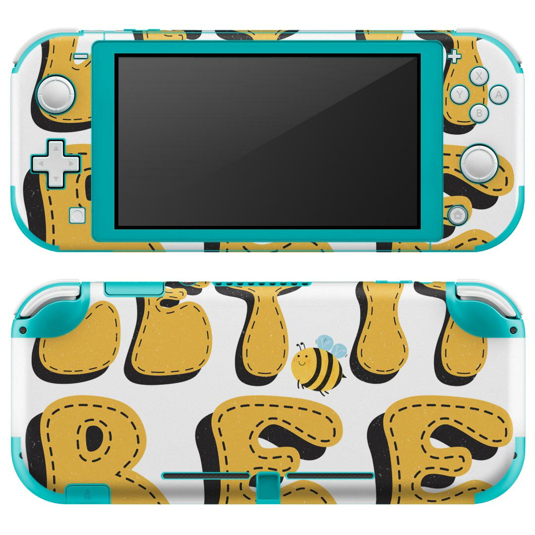 igsticker Nintendo Switch Lite 専用 デザインスキンシール 全面 ニンテンドー スイッチ ライト 専用 ゲーム機 カバー アクセサリー フィルム ステッカー エアフリー 026157 蜂 ミツバチ 文字 虫
