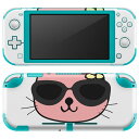 igsticker Nintendo Switch Lite 専用 デザインスキンシール 全面 ニンテンドー スイッチ ライト 専用 ゲーム機 カバー アクセサリー フィルム ステッカー エアフリー 026174 動物 ネコ 猫 サングラス