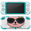 igsticker Nintendo Switch Lite 専用 デザインスキンシール 全面 ニンテンドー スイッチ ライト 専用 ゲーム機 カバー アクセサリー フィルム ステッカー エアフリー 026174 動物　ネコ　猫　サングラス