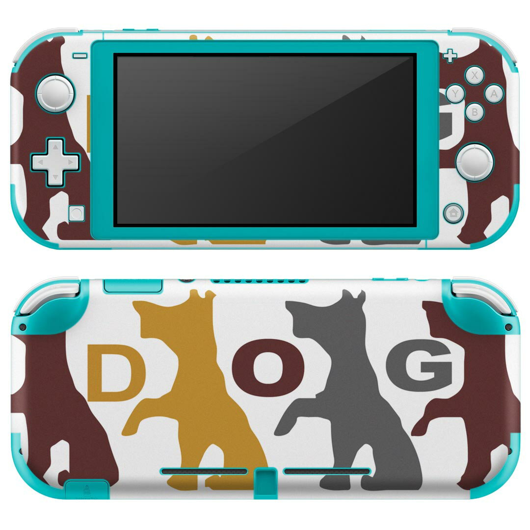 igsticker Nintendo Switch Lite 専用 デザインスキンシール 全面 ニンテンドー スイッチ ライト 専用 ゲーム機 カバー アクセサリー フィルム ステッカー エアフリー 026187 動物　犬　文字