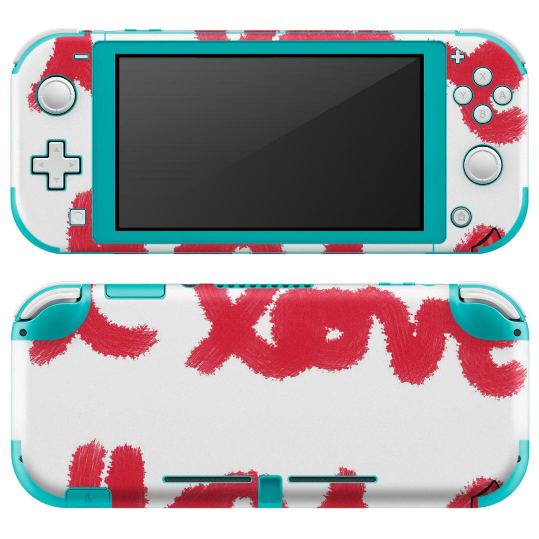 igsticker Nintendo Switch Lite 専用 デザインスキンシール 全面 ニンテンドー スイッチ ライト 専用 ゲーム機 カバー アクセサリー フィルム ステッカー エアフリー 026218 リップ 口紅 文字 love