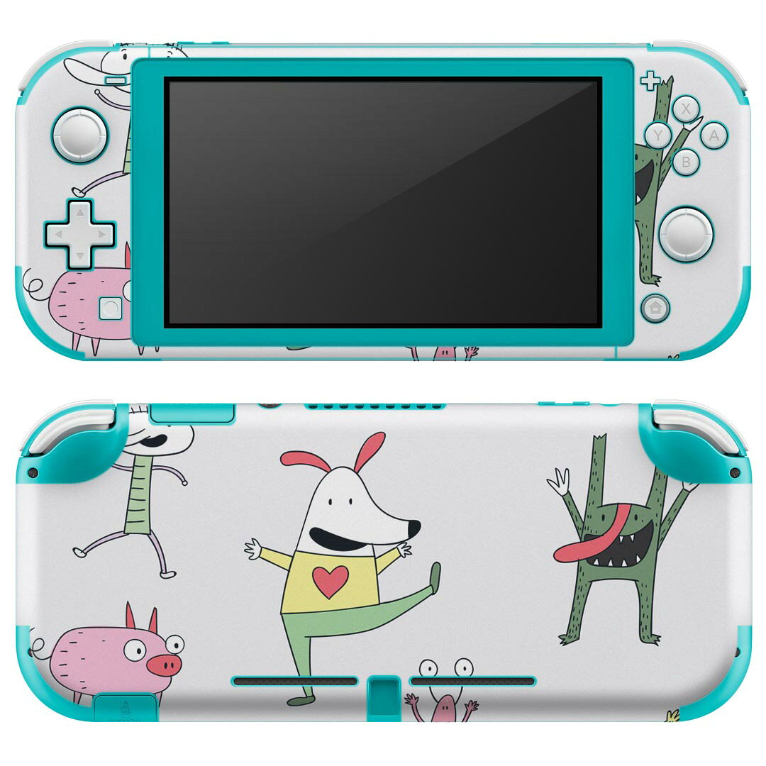 製品名 Nintendo Switch Lite専用 デザインスキンシール セット内容 Nintendo Switch Lite本体用スキンシール（裏表）各1枚 ※液晶側シールは2パーツに分かれていますニンテンドースイッチライト専用です。据え置き機のSwitch本体やJoyコンには対応していません。 商品特徴 3M社製の再剥離性シートを素材に採用し、細かな位置調整がしやすく貼り直しが容易です。また、エアフリーでもありますので気泡が簡単に逃げるので、キレイに貼ることができます。専用の業務プリンターを使い、商品画像と遜色のない美しい印刷仕上がり。 注意事項 画像はサンプルですので、ご覧の環境によっては多少色味に違いを感じる場合がございます。 イメージと違った、モニターと色味が異なるという理由での交換や返金はご対応出来かねます。スキンシールのみの販売で、ニンテンドースイッチ本体などは付属しません。シワができた場合、ドライヤーなどで軽く温め、外側に向けてシワを伸ばすように貼ってください。初回貼付時の位置調整や貼り直しは可能ですが、しっかりと押し付けて接着させた後の再剥離、再利用は保証しておりません。また接着部に油分や汚れが付着しますと角の部分は剥がれやすくなりますので、貼付時はあまり触れないようにご注意ください。無地のセミグロスシートにデザインをプリントした商品で、デコなどの加工はございません。 凹凸や光沢があるように見えたり布地や金属を素材にしたように見える商品もありますが、デザインの図版によるものです。印刷時に微妙な画像のズレが生じる場合がございます。ご注文後に1点1点制作する受注生産品の為、不良品以外のご返品や交換は固くお断りします。 商品発送 完全受注生産のハンドメイド商品となりますので、既製品と比べて発送までお時間を頂いています。 基本的に決済確認後2?3営業日、最大で10営業日での発送となります。繁忙期や休業日明けの場合はさらに時間がかかる場合があります。 その際には別途メールにてご連絡致します。メール便の場合、発送日から到着までに2?4日ほどかかる場合が多く、紛失などの保障もご対応できかねます。あらかじめご了承下さい。