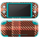 igsticker Nintendo Switch Lite 専用 デザインスキンシール 全面 ニンテンドー スイッチ ライト 専用 ゲーム機 カバー アクセサリー フィルム ステッカー エアフリー 004001 チェック ブラウン ピンク(2)