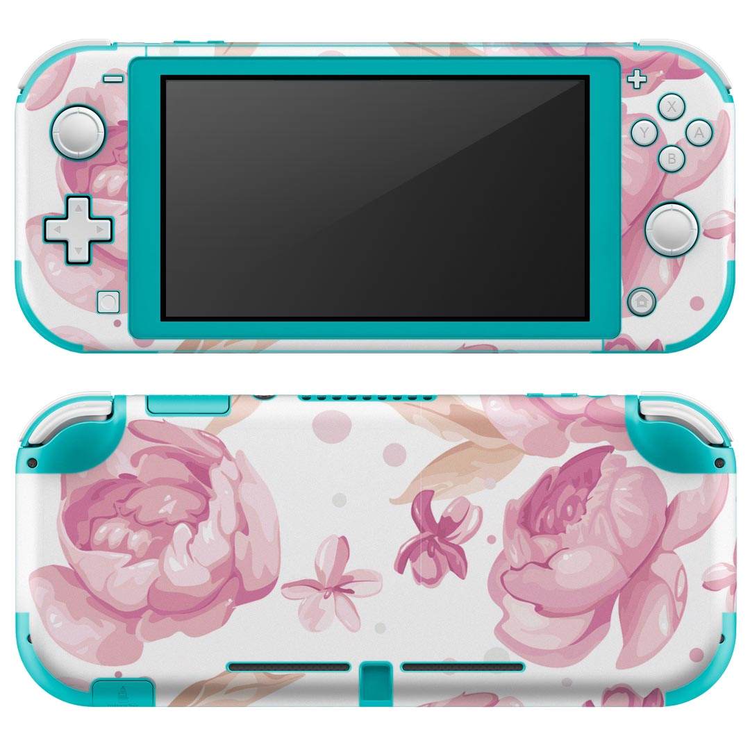 igsticker Nintendo Switch Lite 専用 デザインスキンシール 全面 ニンテンドー スイッチ ライト 専用 ゲーム機 カバー アクセサリー フィルム ステッカー エアフリー 004024 花 ピンク