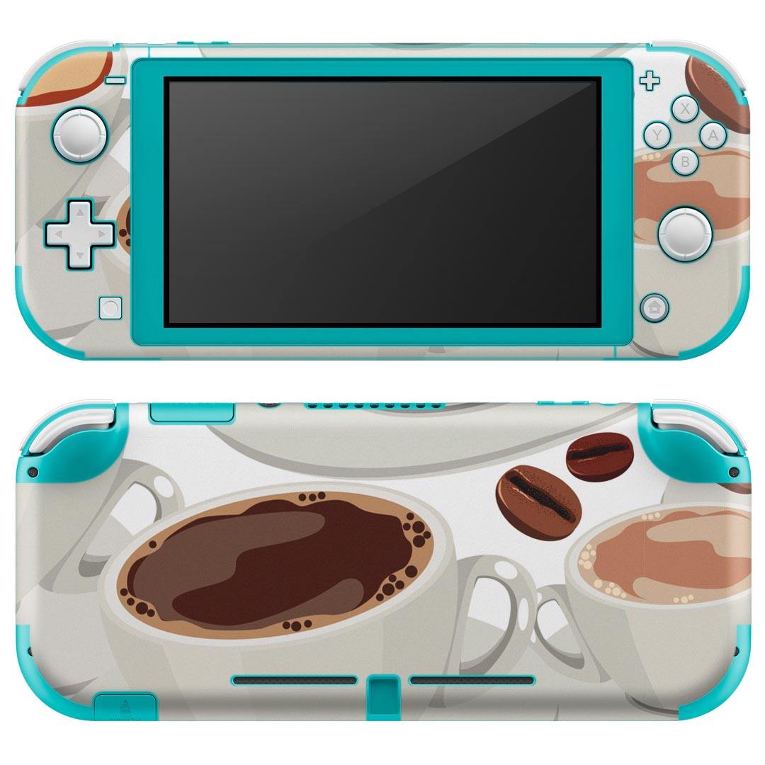 igsticker Nintendo Switch Lite 専用 デザインスキンシール 全面 ニンテンドー スイッチ ライト 専用 ゲーム機 カバー アクセサリー フィルム ステッカー エアフリー 004085 コーヒー イラスト 模様