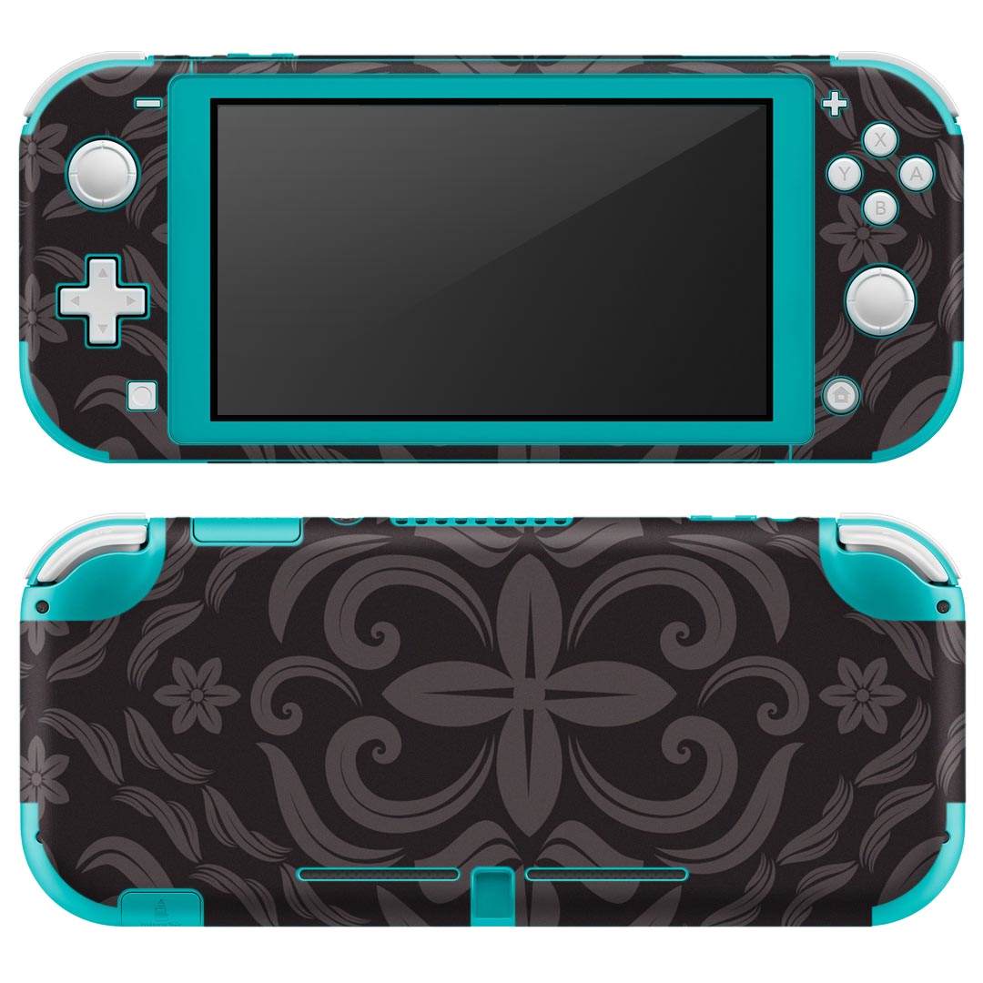 igsticker Nintendo Switch Lite 専用 デザインスキンシール 全面 ニンテンドー スイッチ ライト 専用 ゲーム機 カバー アクセサリー フィルム ステッカー エアフリー 004130 模様 エレガント 黒