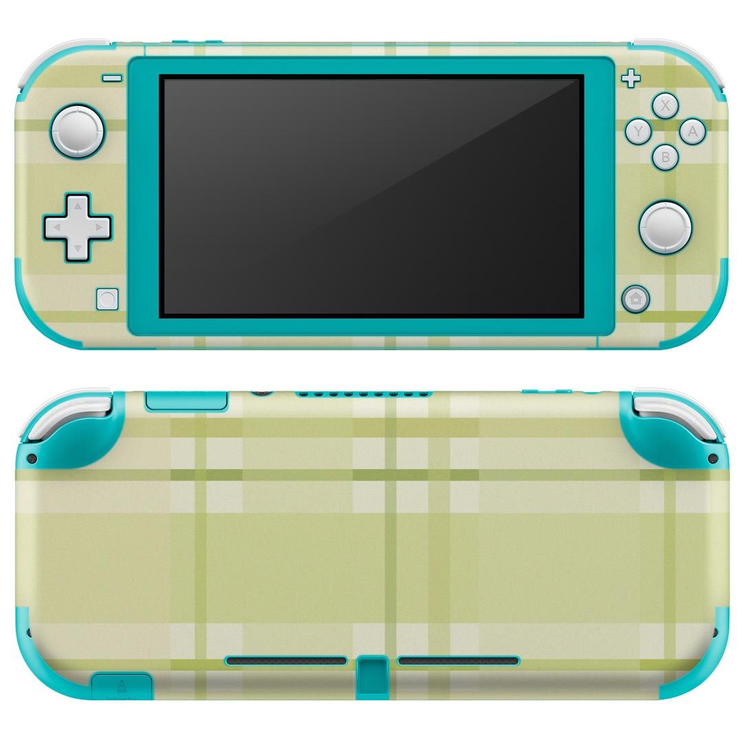 igsticker Nintendo Switch Lite 専用 デザインスキンシール 全面 ニンテンドー スイッチ ライト 専用 ゲーム機 カバー アクセサリー フィルム ステッカー エアフリー 004189 チェック 緑