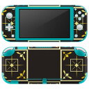 igsticker Nintendo Switch Lite 専用 デザインスキンシール 全面 ニンテンドー スイッチ ライト 専用 ゲーム機 カバー アクセサリー フィルム ステッカー エアフリー 004191 模様　エレガント　黒