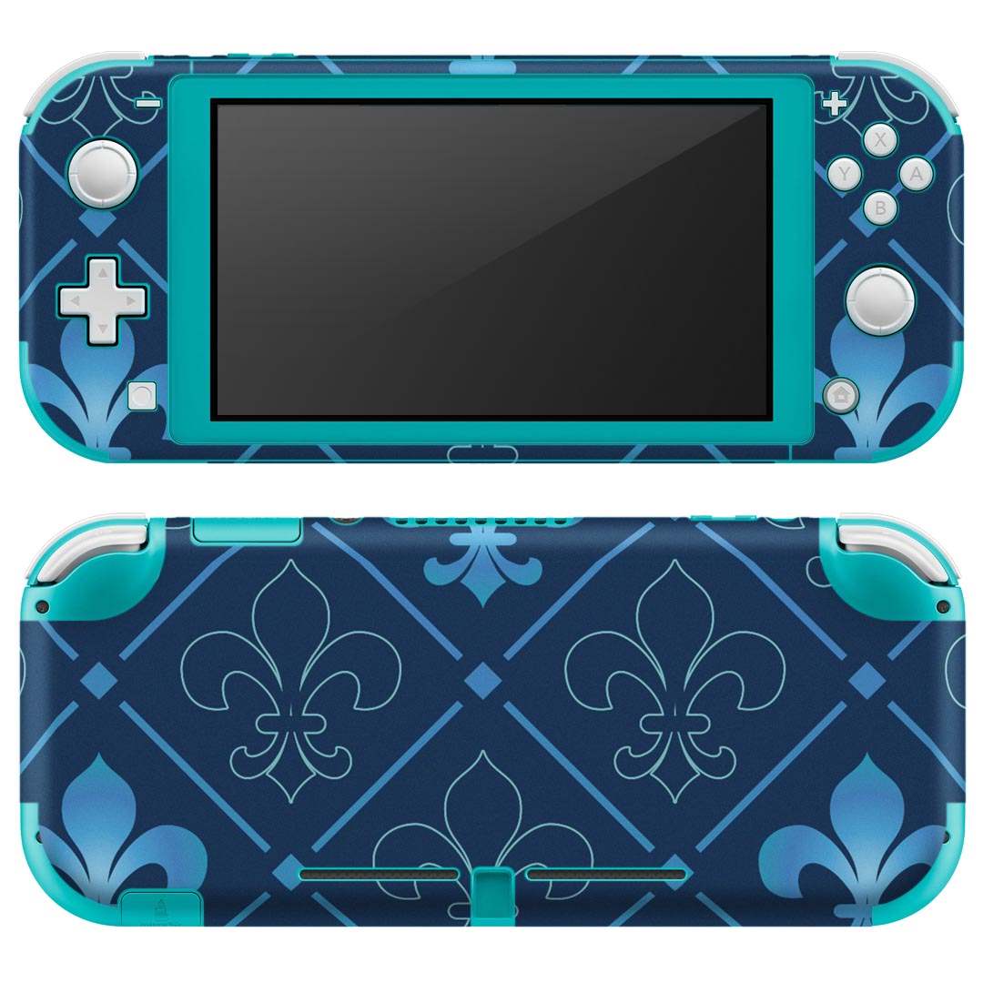 igsticker Nintendo Switch Lite 専用 デザインスキンシール 全面 ニンテンドー スイッチ ライト 専用 ゲーム機 カバー アクセサリー フィルム ステッカー エアフリー 004210 模様　青