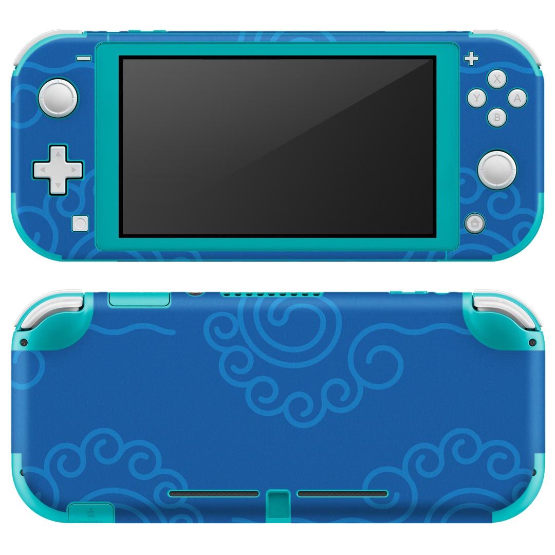 igsticker Nintendo Switch Lite 専用 デザインスキンシール 全面 ニンテンドー スイッチ ライト 専用 ゲーム機 カバー アクセサリー フィルム ステッカー エアフリー 004221 模様 青