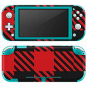 igsticker Nintendo Switch Lite 専用 デザインスキンシール 全面 ニンテンドー スイッチ ライト 専用 ゲーム機 カバー アクセサリー フィルム ステッカー エアフリー 004227 チェック 赤 黒(2)