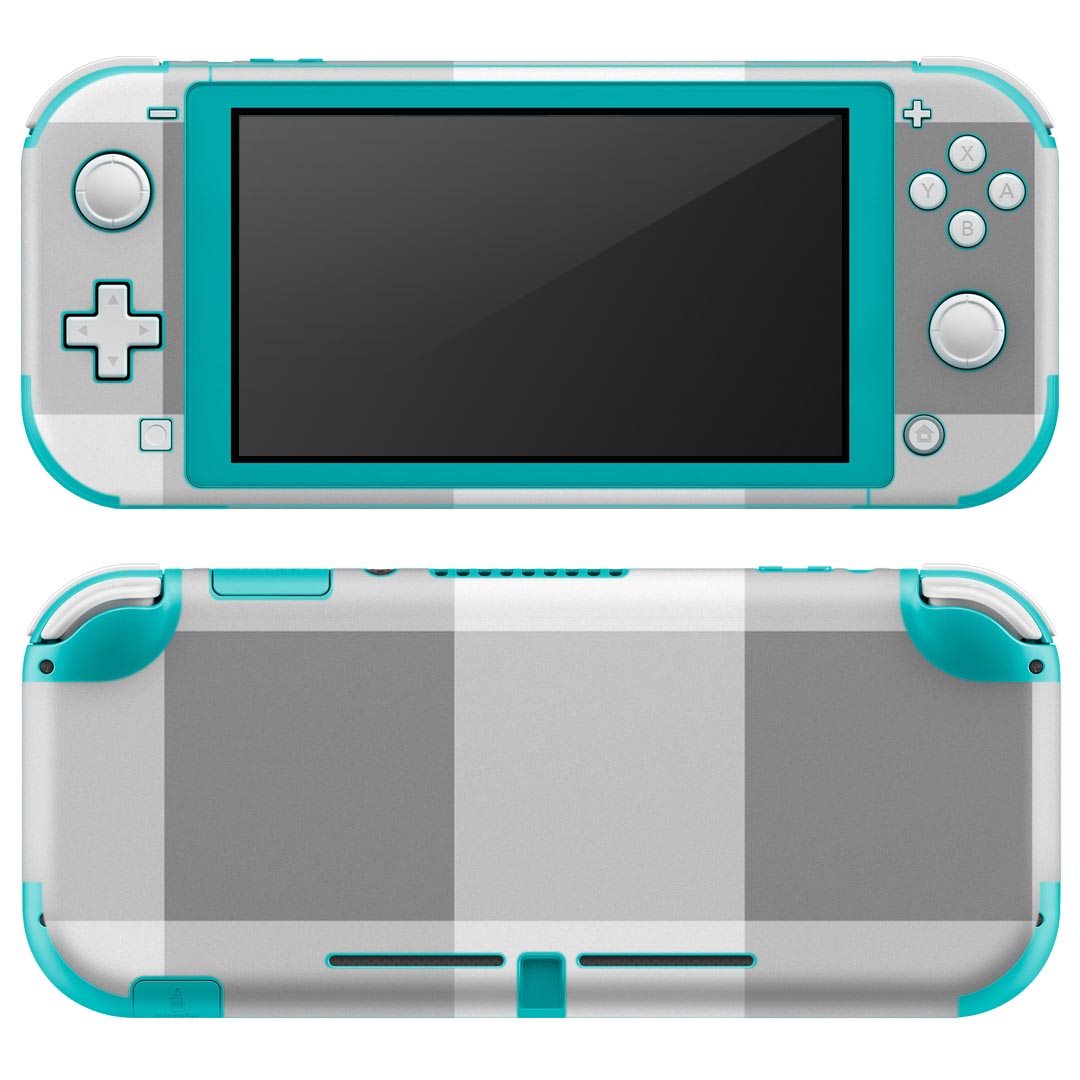igsticker Nintendo Switch Lite 専用 デザインスキンシール 全面 ニンテンドー スイッチ ライト 専用 ゲーム機 カバー アクセサリー フィルム ステッカー エアフリー 004228 チェック　白　グレー