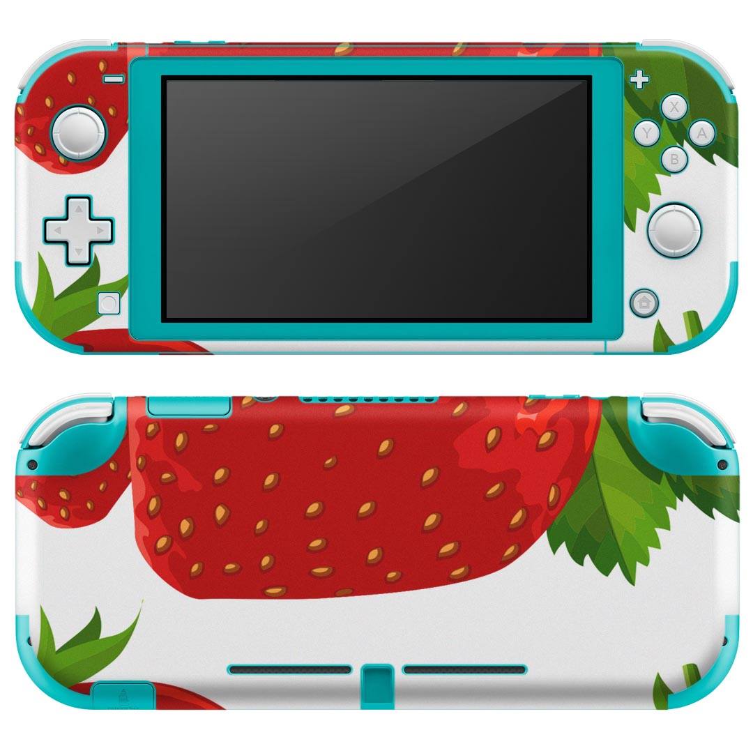 igsticker Nintendo Switch Lite 専用 デザインスキンシール 全面 ニンテンドー スイッチ ライト 専用 ゲーム機 カバー アクセサリー フィルム ステッカー エアフリー 004235 苺 イラスト シンプル