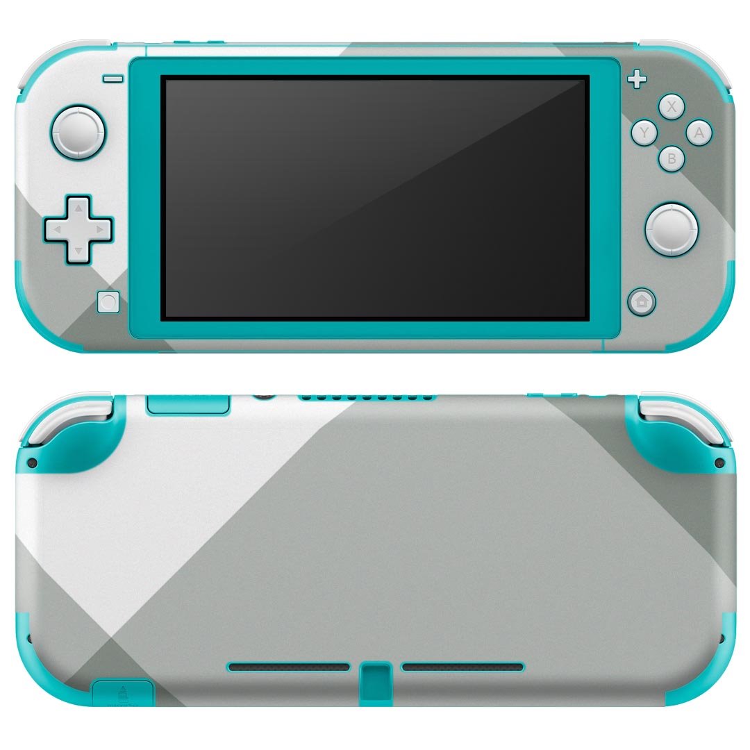 igsticker Nintendo Switch Lite 専用 デザインスキンシール 全面 ニンテンドー スイッチ ライト 専用 ゲーム機 カバー アクセサリー フィルム ステッカー エアフリー 004263 チェック　白　黒