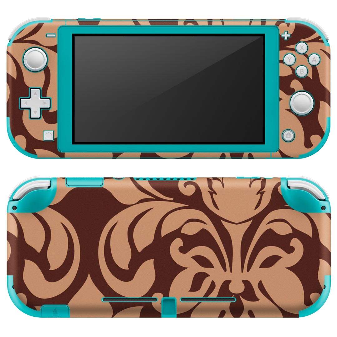 igsticker Nintendo Switch Lite 専用 デザインスキンシール 全面 ニンテンドー スイッチ ライト 専用 ゲーム機 カバー アクセサリー フィルム ステッカー エアフリー 004283 模様　エレガント　ブラウン