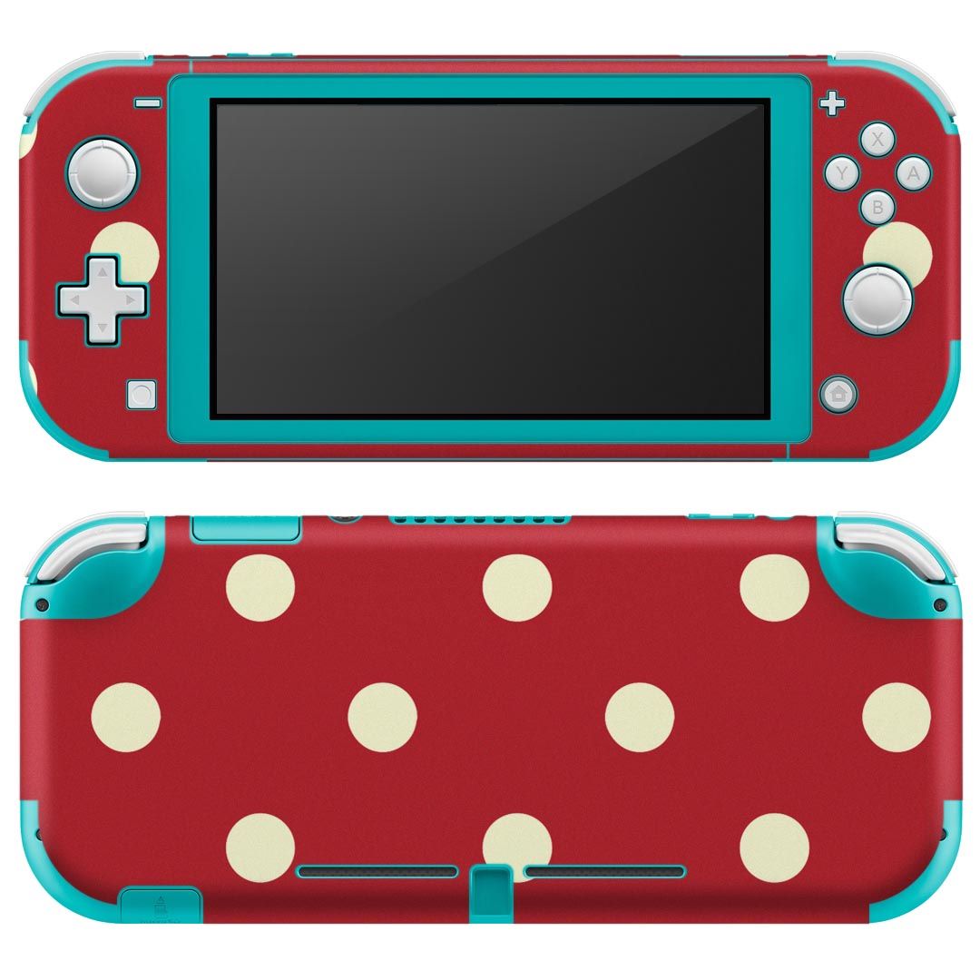 製品名 Nintendo Switch Lite専用 デザインスキンシール セット内容 Nintendo Switch Lite本体用スキンシール（裏表）各1枚 ※液晶側シールは2パーツに分かれていますニンテンドースイッチライト専用です。据え置き機のSwitch本体やJoyコンには対応していません。 商品特徴 3M社製の再剥離性シートを素材に採用し、細かな位置調整がしやすく貼り直しが容易です。また、エアフリーでもありますので気泡が簡単に逃げるので、キレイに貼ることができます。専用の業務プリンターを使い、商品画像と遜色のない美しい印刷仕上がり。 注意事項 画像はサンプルですので、ご覧の環境によっては多少色味に違いを感じる場合がございます。 イメージと違った、モニターと色味が異なるという理由での交換や返金はご対応出来かねます。スキンシールのみの販売で、ニンテンドースイッチ本体などは付属しません。シワができた場合、ドライヤーなどで軽く温め、外側に向けてシワを伸ばすように貼ってください。初回貼付時の位置調整や貼り直しは可能ですが、しっかりと押し付けて接着させた後の再剥離、再利用は保証しておりません。また接着部に油分や汚れが付着しますと角の部分は剥がれやすくなりますので、貼付時はあまり触れないようにご注意ください。無地のセミグロスシートにデザインをプリントした商品で、デコなどの加工はございません。 凹凸や光沢があるように見えたり布地や金属を素材にしたように見える商品もありますが、デザインの図版によるものです。印刷時に微妙な画像のズレが生じる場合がございます。ご注文後に1点1点制作する受注生産品の為、不良品以外のご返品や交換は固くお断りします。 商品発送 完全受注生産のハンドメイド商品となりますので、既製品と比べて発送までお時間を頂いています。 基本的に決済確認後2?3営業日、最大で10営業日での発送となります。繁忙期や休業日明けの場合はさらに時間がかかる場合があります。 その際には別途メールにてご連絡致します。メール便の場合、発送日から到着までに2?4日ほどかかる場合が多く、紛失などの保障もご対応できかねます。あらかじめご了承下さい。