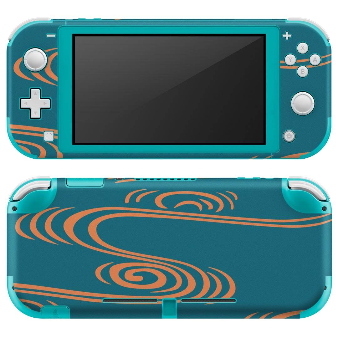 igsticker Nintendo Switch Lite 専用 デザインスキンシール 全面 ニンテンドー スイッチ ライト 専用 ゲーム機 カバー アクセサリー フィルム ステッカー エアフリー 004331 模様　青