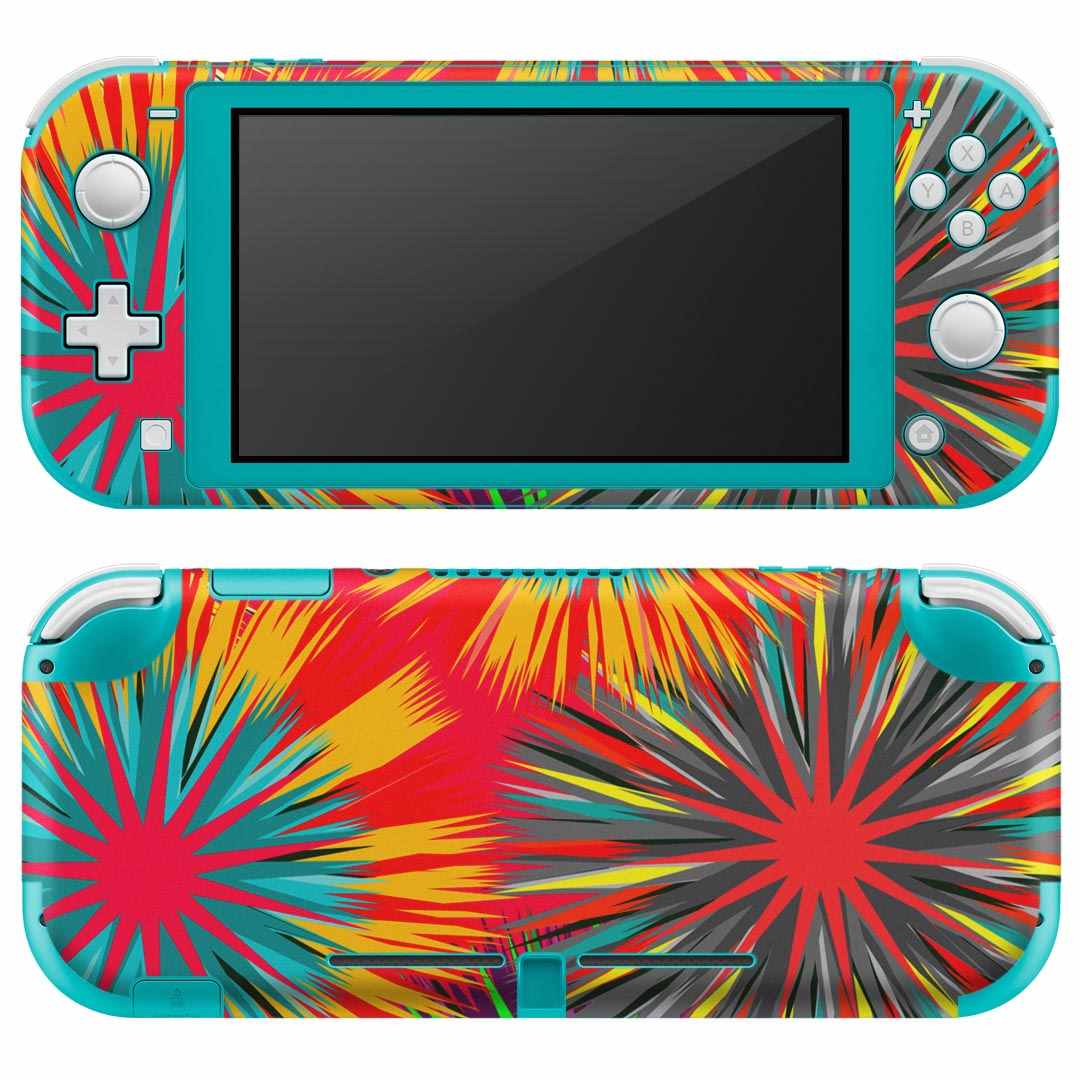 igsticker Nintendo Switch Lite 専用 デザインスキンシール 全面 ニンテンドー スイッチ ライト 専用 ゲーム機 カバー アクセサリー フィルム ステッカー エアフリー 004376 花 カラフル