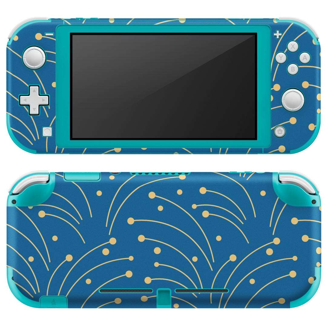igsticker Nintendo Switch Lite 専用 デザインスキンシール 全面 ニンテンドー スイッチ ライト 専用 ゲーム機 カバー アクセサリー フィルム ステッカー エアフリー 004409 模様　シンプル　青