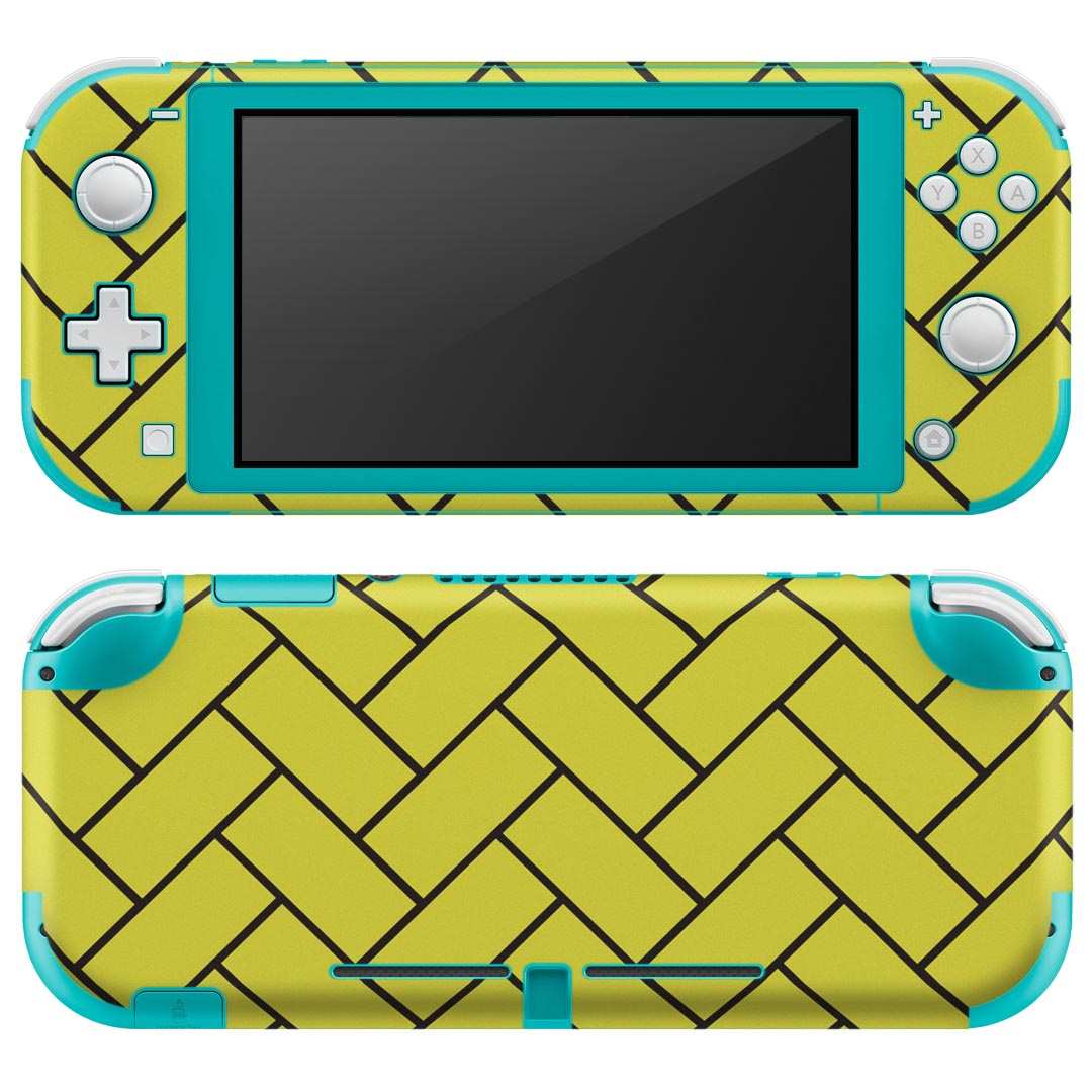 igsticker Nintendo Switch Lite 専用 デザインスキンシール 全面 ニンテンドー スイッチ ライト 専用 ゲーム機 カバー アクセサリー フィルム ステッカー エアフリー 004446 模様　黄色