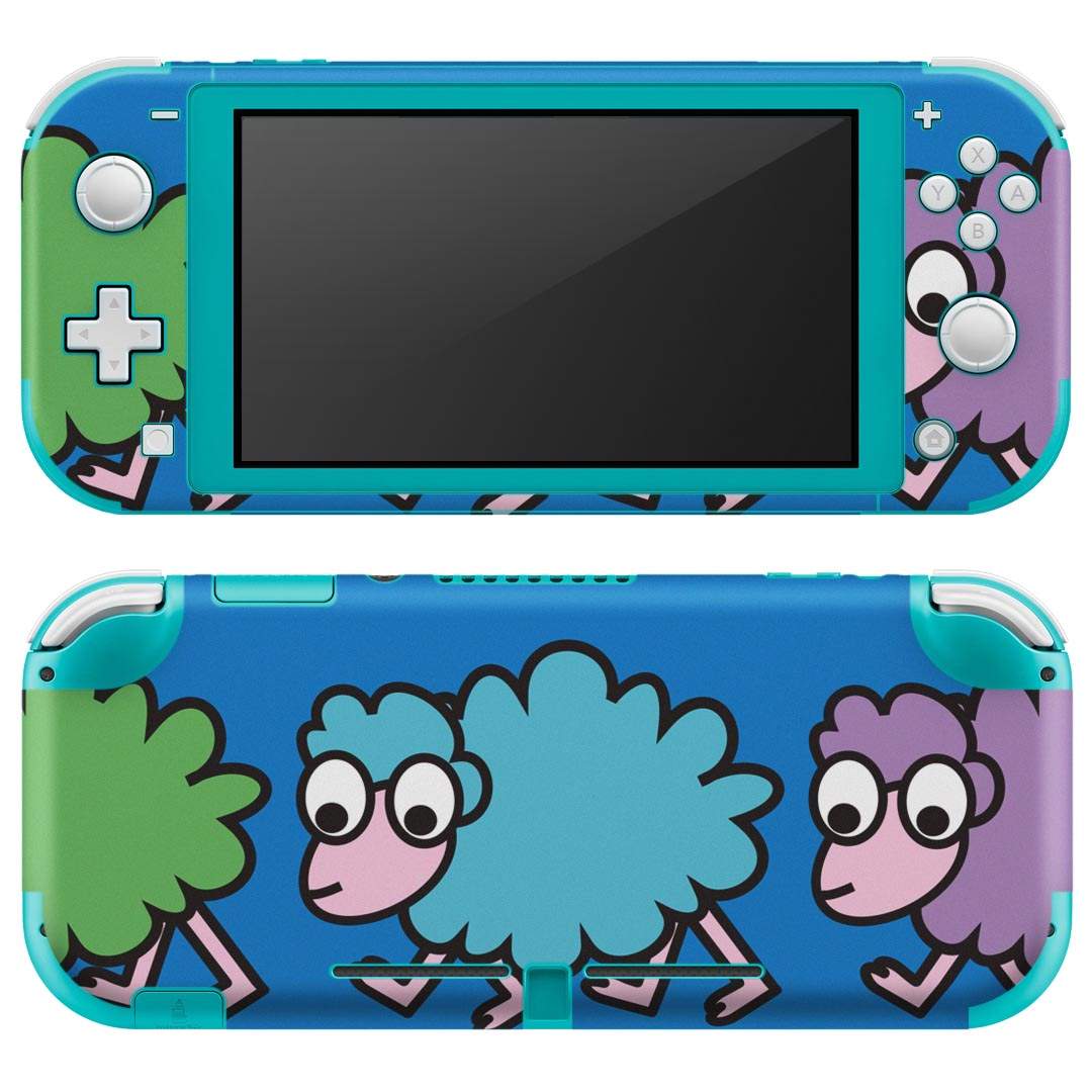 igsticker Nintendo Switch Lite 専用 デザインスキンシール 全面 ニンテンドー スイッチ ライト 専用 ゲーム機 カバー アクセサリー フィルム ステッカー エアフリー 004459 羊　キャラクター　カラフル