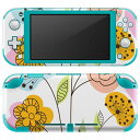 igsticker Nintendo Switch Lite 専用 デザインスキンシール 全面 ニンテンドー スイッチ ライト 専用 ゲーム機 カバー アクセサリー フィルム ステッカー エアフリー 004485 花　カラフル