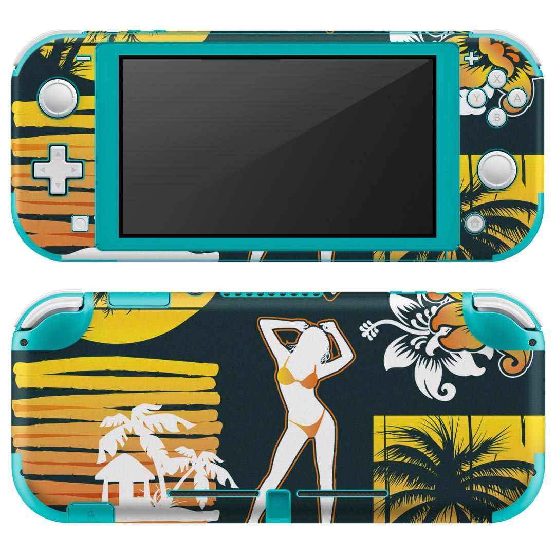 igsticker Nintendo Switch Lite 専用 デザインスキンシール 全面 ニンテンドー スイッチ ライト 専用 ゲーム機 カバー アクセサリー フィルム ステッカー エアフリー 004489 海　サーフ