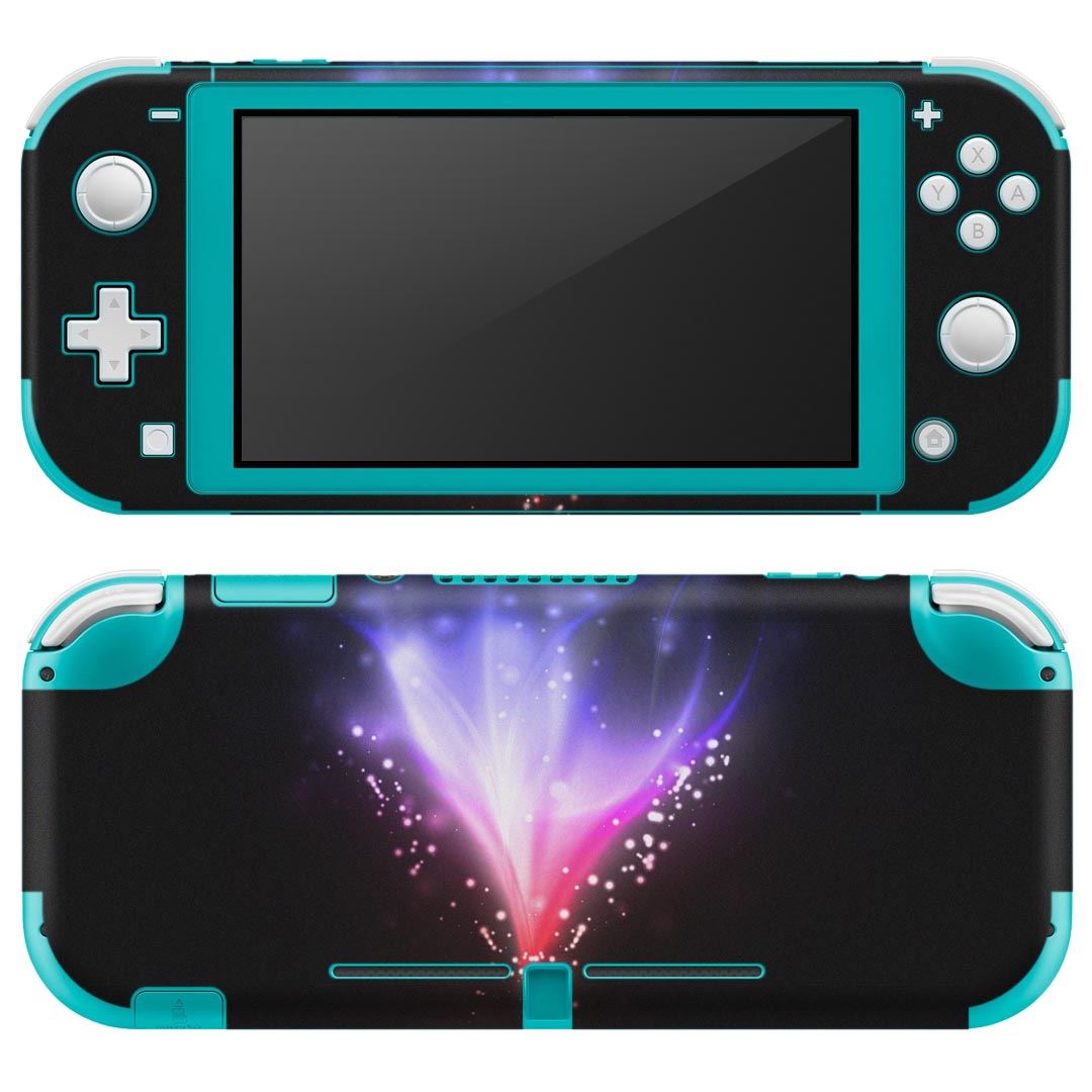 製品名 Nintendo Switch Lite専用 デザインスキンシール セット内容 Nintendo Switch Lite本体用スキンシール（裏表）各1枚 ※液晶側シールは2パーツに分かれていますニンテンドースイッチライト専用です。据え置き機のSwitch本体やJoyコンには対応していません。 商品特徴 3M社製の再剥離性シートを素材に採用し、細かな位置調整がしやすく貼り直しが容易です。また、エアフリーでもありますので気泡が簡単に逃げるので、キレイに貼ることができます。専用の業務プリンターを使い、商品画像と遜色のない美しい印刷仕上がり。 注意事項 画像はサンプルですので、ご覧の環境によっては多少色味に違いを感じる場合がございます。 イメージと違った、モニターと色味が異なるという理由での交換や返金はご対応出来かねます。スキンシールのみの販売で、ニンテンドースイッチ本体などは付属しません。シワができた場合、ドライヤーなどで軽く温め、外側に向けてシワを伸ばすように貼ってください。初回貼付時の位置調整や貼り直しは可能ですが、しっかりと押し付けて接着させた後の再剥離、再利用は保証しておりません。また接着部に油分や汚れが付着しますと角の部分は剥がれやすくなりますので、貼付時はあまり触れないようにご注意ください。無地のセミグロスシートにデザインをプリントした商品で、デコなどの加工はございません。 凹凸や光沢があるように見えたり布地や金属を素材にしたように見える商品もありますが、デザインの図版によるものです。印刷時に微妙な画像のズレが生じる場合がございます。ご注文後に1点1点制作する受注生産品の為、不良品以外のご返品や交換は固くお断りします。 商品発送 完全受注生産のハンドメイド商品となりますので、既製品と比べて発送までお時間を頂いています。 基本的に決済確認後2?3営業日、最大で10営業日での発送となります。繁忙期や休業日明けの場合はさらに時間がかかる場合があります。 その際には別途メールにてご連絡致します。メール便の場合、発送日から到着までに2?4日ほどかかる場合が多く、紛失などの保障もご対応できかねます。あらかじめご了承下さい。