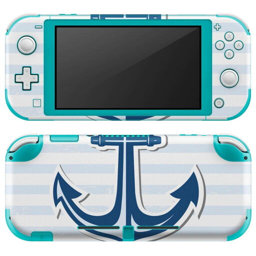 igsticker Nintendo Switch Lite 専用 デザインスキンシール 全面 ニンテンドー スイッチ ライト 専用 ゲーム機 カバー アクセサリー フィルム ステッカー エアフリー 004527 マリン ボーダー 青