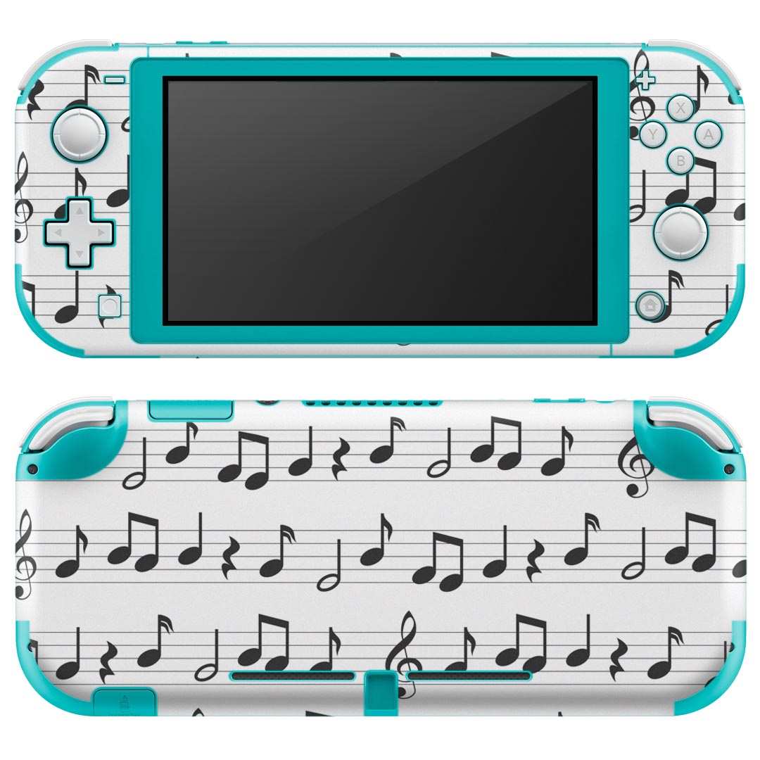 igsticker Nintendo Switch Lite 専用 デザインスキンシール 全面 ニンテンドー スイッチ ライト 専用 ゲーム機 カバー アクセサリー フィルム ステッカー エアフリー 004570 音楽 音符 模様