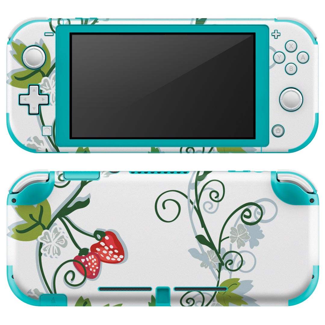 igsticker Nintendo Switch Lite 専用 デザインスキンシール 全面 ニンテンドー スイッチ ライト 専用 ゲーム機 カバー アクセサリー フィルム ステッカー エアフリー 004606 苺　イラスト