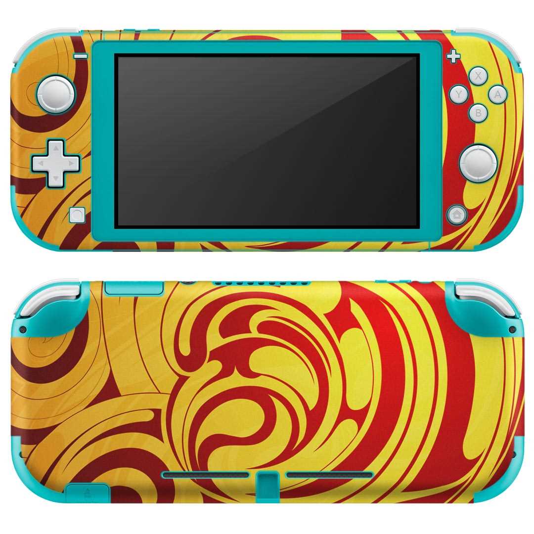 igsticker Nintendo Switch Lite 専用 デザインスキンシール 全面 ニンテンドー スイッチ ライト 専用 ゲーム機 カバー アクセサリー フィルム ステッカー エアフリー 004610 模様 オレンジ