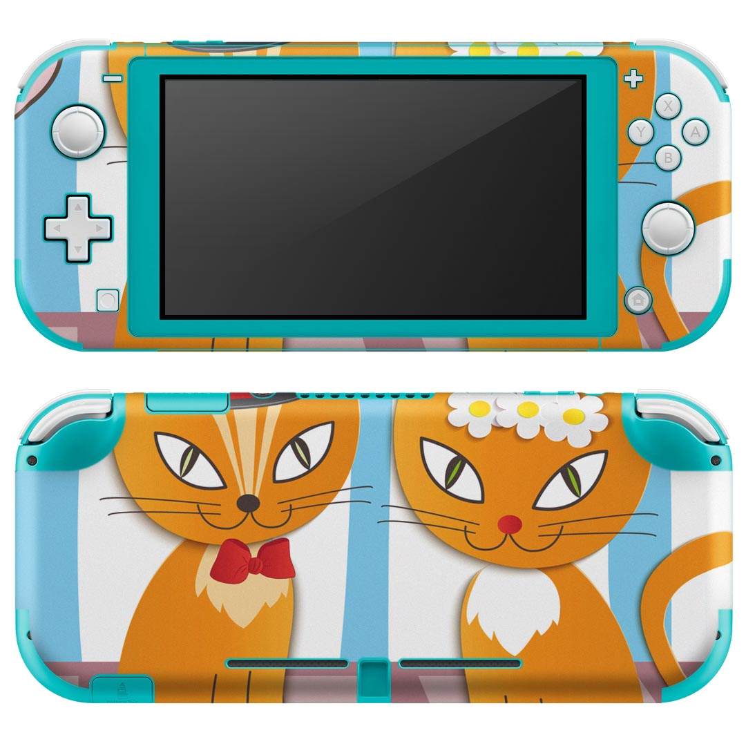 igsticker Nintendo Switch Lite 専用 デザインスキンシール 全面 ニンテンドー スイッチ ライト 専用 ゲーム機 カバー アクセサリー フィルム ステッカー エアフリー 004625 猫　キャラクター　イラスト