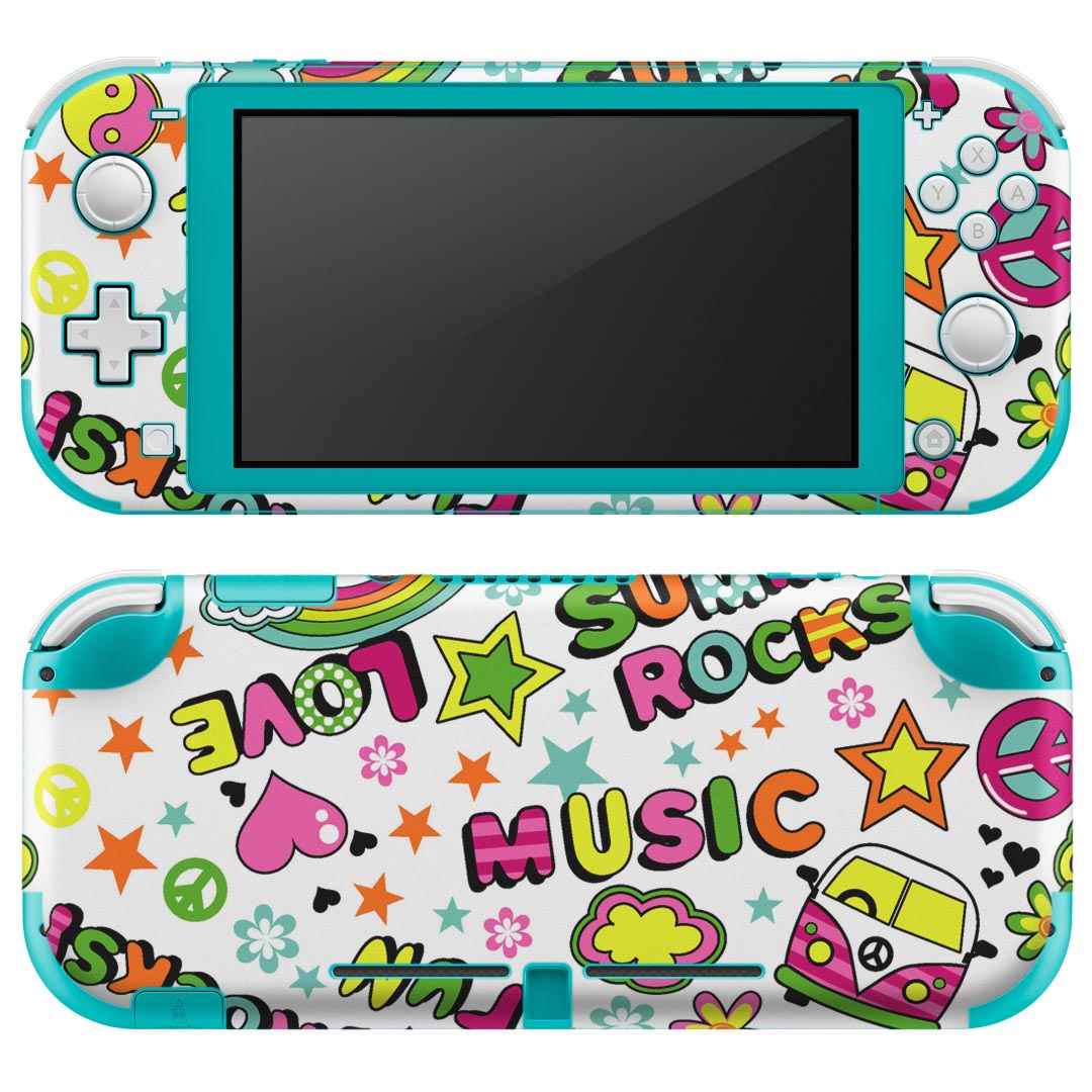 igsticker Nintendo Switch Lite 専用 デザインスキンシール 全面 ニンテンドー スイッチ ライト 専用 ゲーム機 カバー アクセサリー フィルム ステッカー エアフリー 004641 英語　文字　ポップ