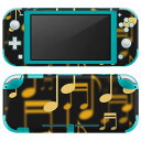 igsticker Nintendo Switch Lite 専用 デザインスキンシール 全面 ニンテンドー スイッチ ライト 専用 ゲーム機 カバー アクセサリー フィルム ステッカー エアフリー 004652 音符　音楽　黒