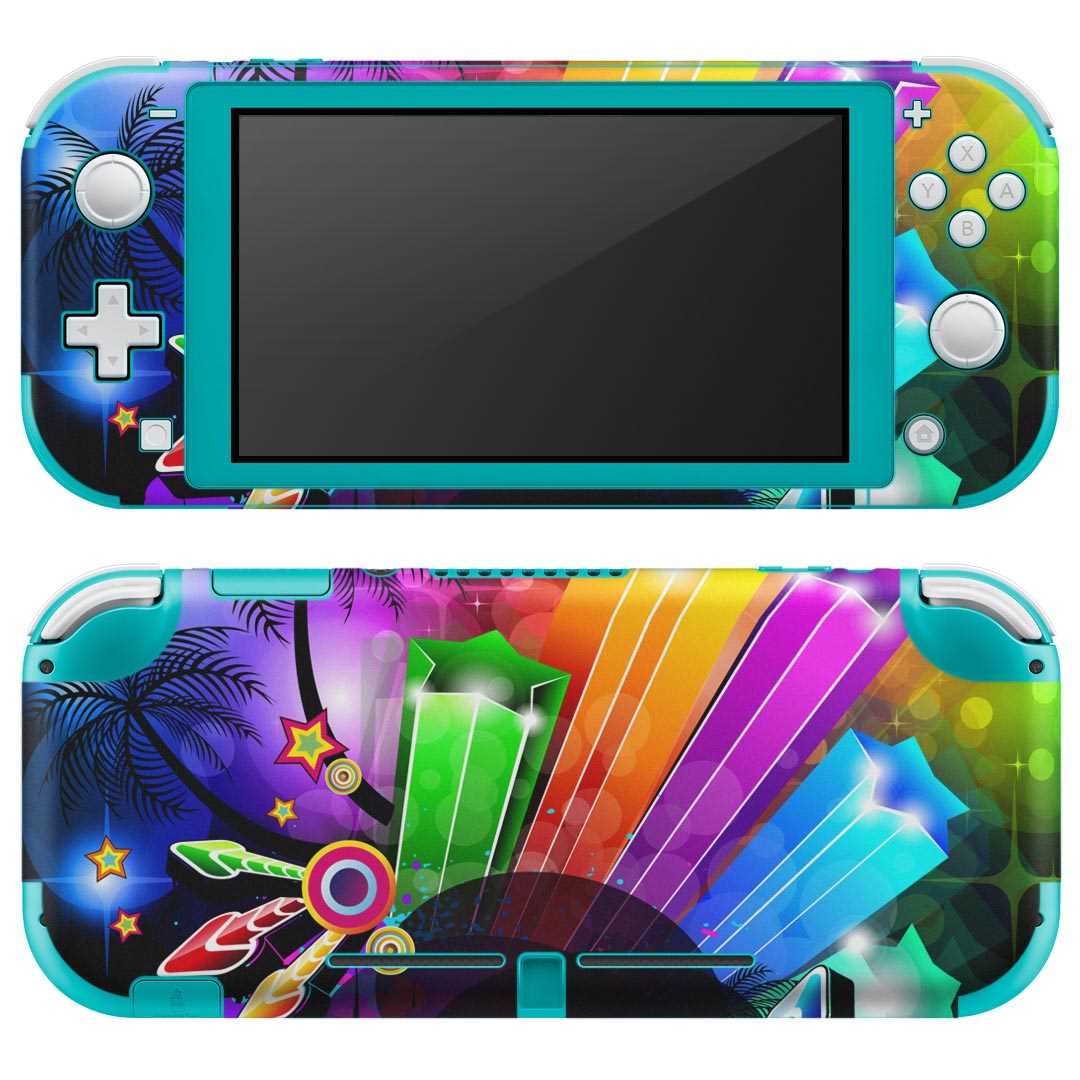 igsticker Nintendo Switch Lite 専用 デザインスキンシール 全面 ニンテンドー スイッチ ライト 専用 ゲーム機 カバー アクセサリー フィルム ステッカー エアフリー 004675 音楽　カラフル　イラスト