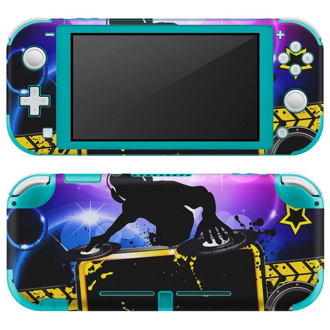 igsticker Nintendo Switch Lite 専用 デザインスキンシール 全面 ニンテンドー スイッチ ライト 専用 ゲーム機 カバー アクセサリー フィルム ステッカー エアフリー 004676 音楽 パーティー イラスト