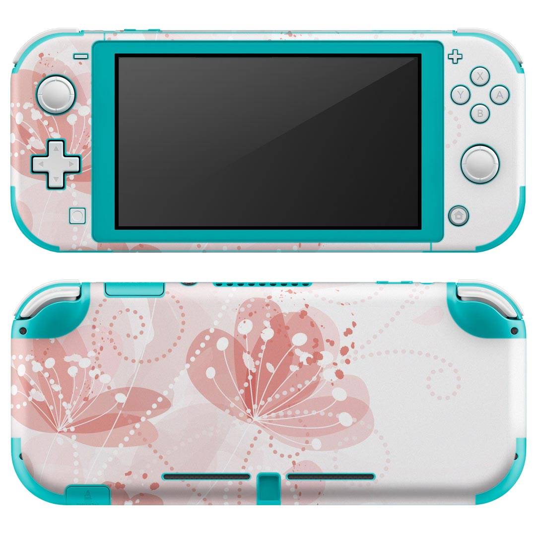 igsticker Nintendo Switch Lite 専用 デザインスキンシール 全面 ニンテンドー スイッチ ライト 専用 ゲーム機 カバー アクセサリー フィルム ステッカー エアフリー 004688 花　　ピンク