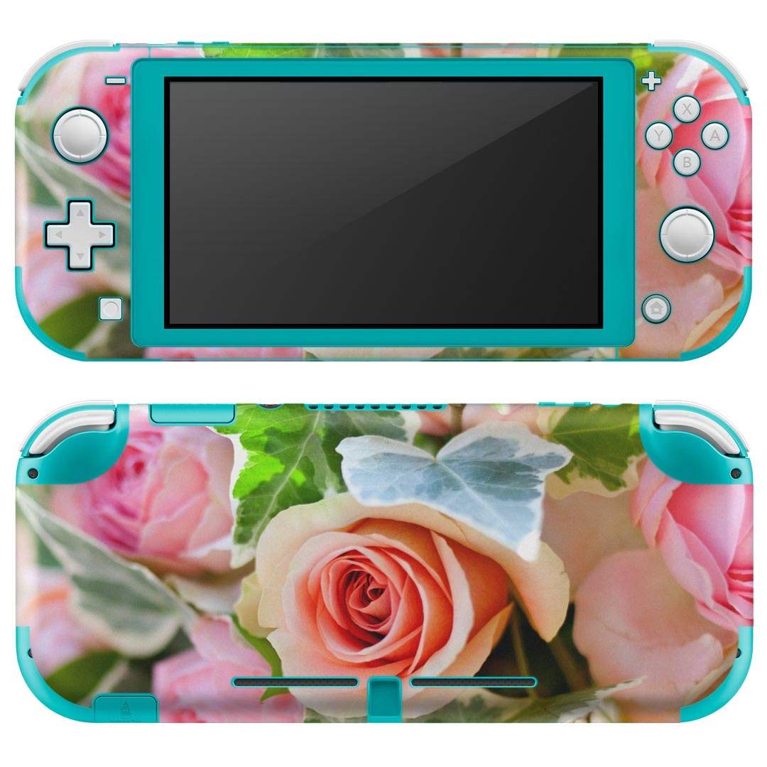 igsticker Nintendo Switch Lite 専用 デザインスキンシール 全面 ニンテンドー スイッチ ライト 専用 ゲーム機 カバー アクセサリー フィルム ステッカー エアフリー 004695 花　写真　ピンク